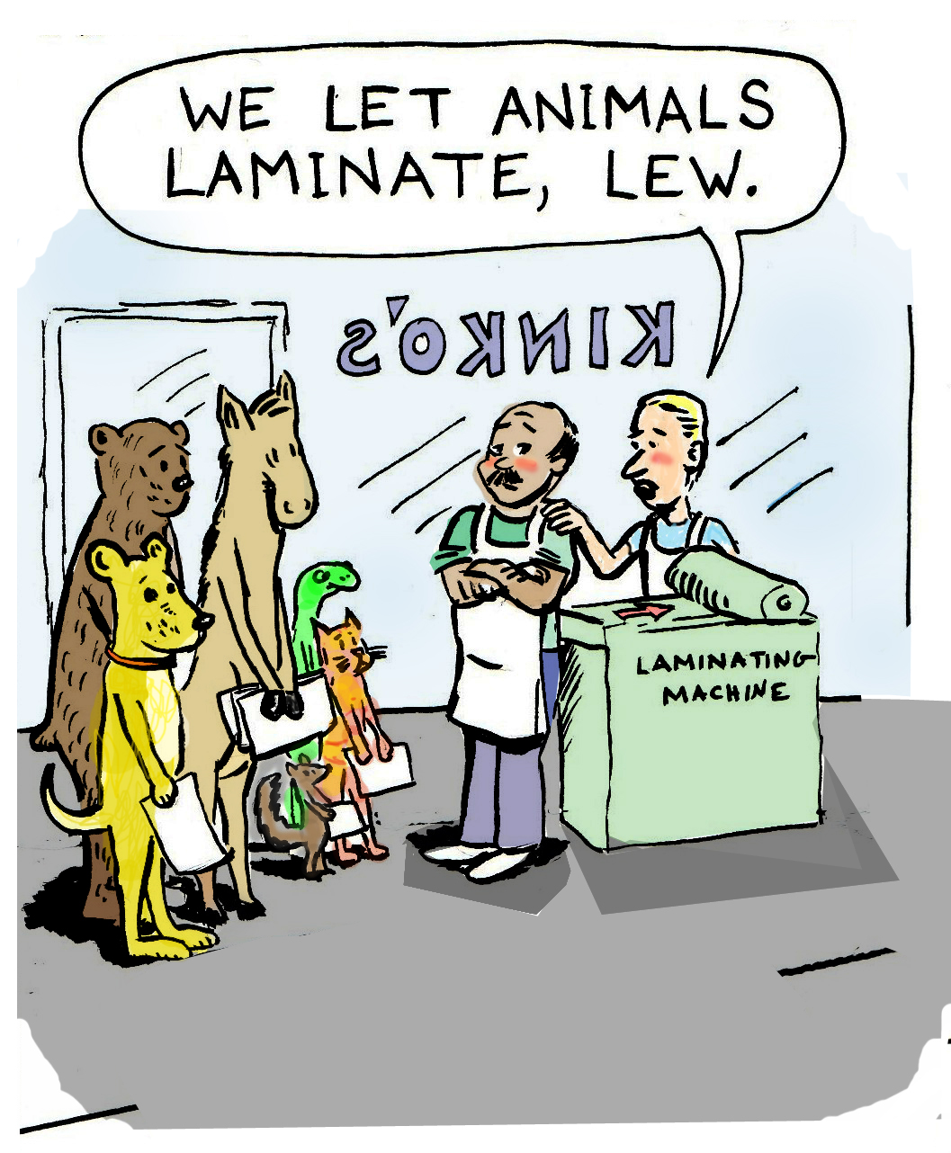 we let animals laminate lew