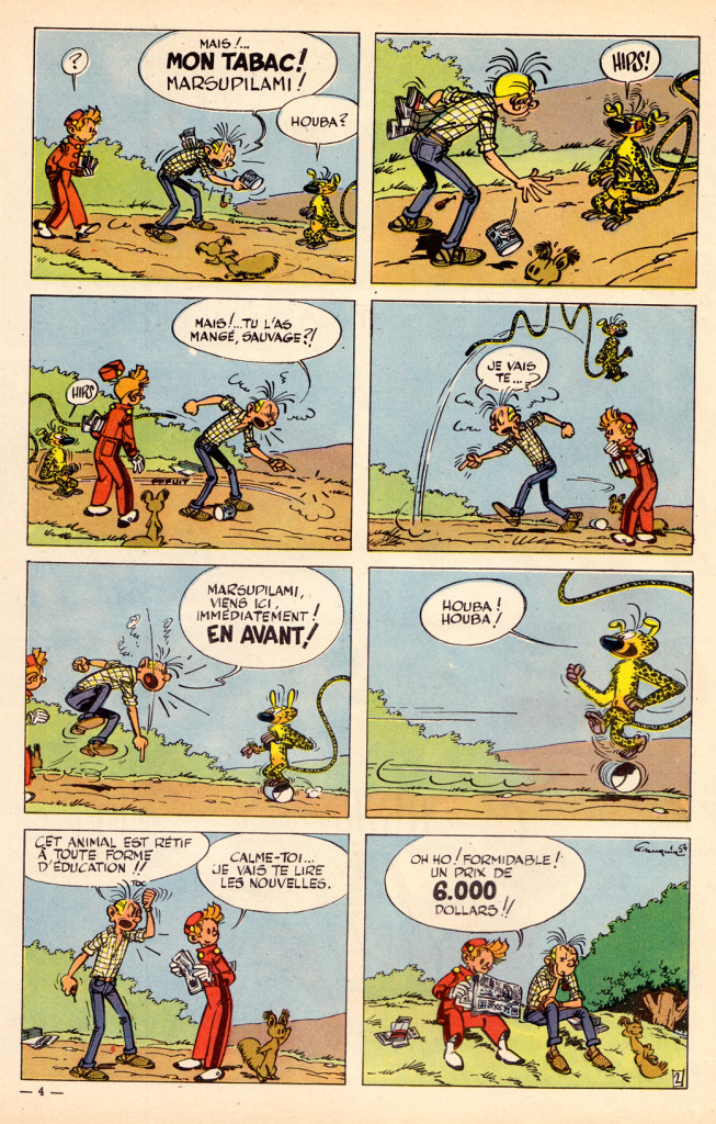 Franquin's creation Marsupilami, the unspecified-species sidekick of Spirou is one of the most popular characters in Franco-Belgian comics