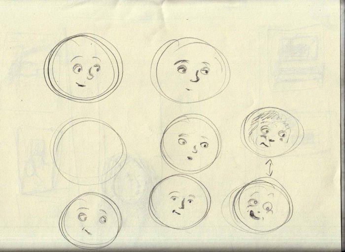 moon sketches 3-26-17 silly facve